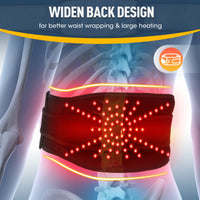 Heated Massage Belt Vibration Waist Massager with Red Light Extend Belt 3 Levels Heating for Relaxation And Comfort