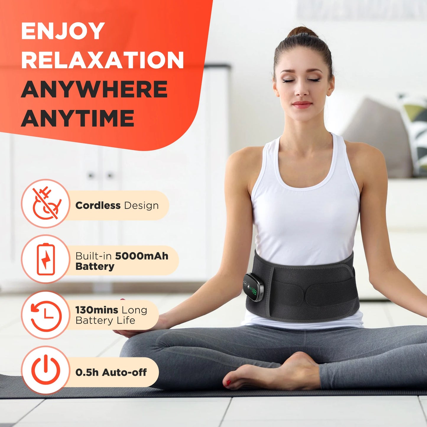 New Upgrade Electric Heating Waist Massager Support Belt Vibration Hot Compress Brace Belt Back Relax 3 Gears Adjustment