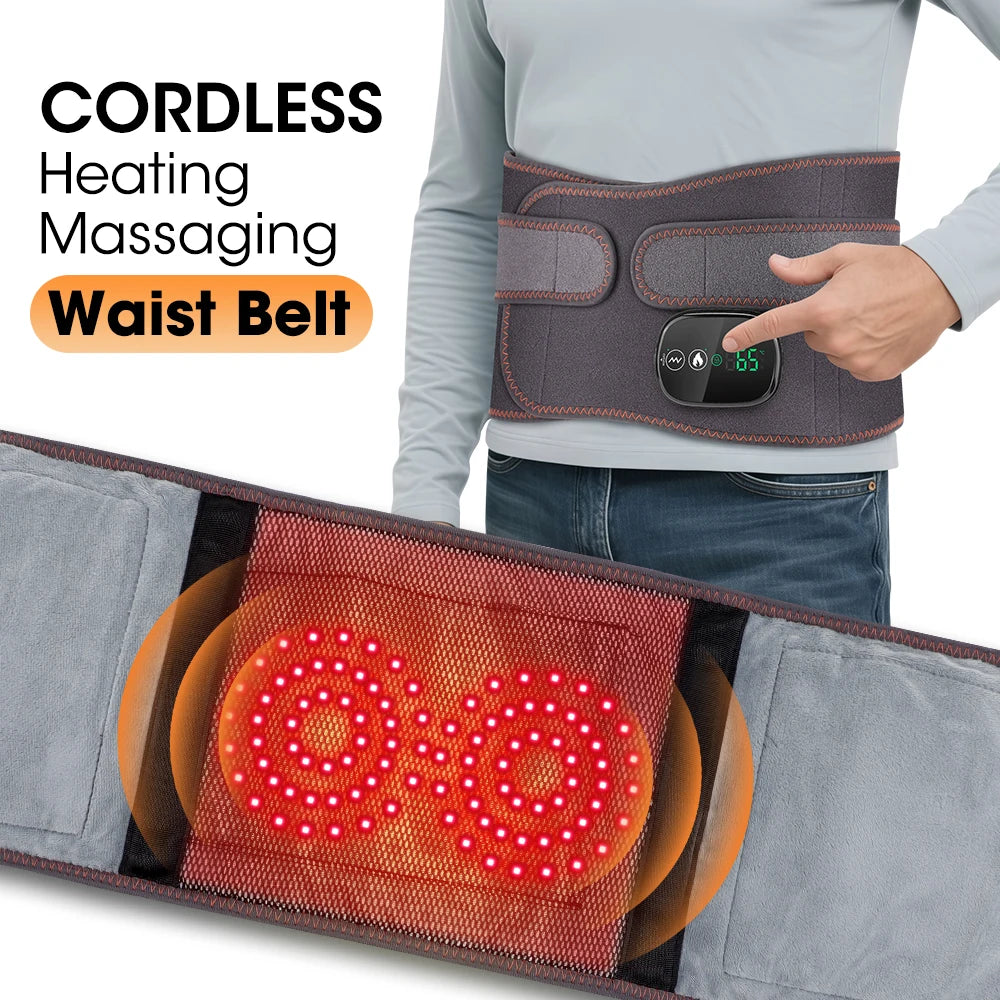 New Upgrade Electric Heating Waist Massager Support Belt Vibration Hot Compress Brace Belt Back Relax 3 Gears Adjustment
