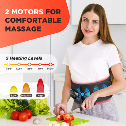 New Upgrade Electric Heating Waist Massager Support Belt Vibration Hot Compress Brace Belt Back Relax 3 Gears Adjustment