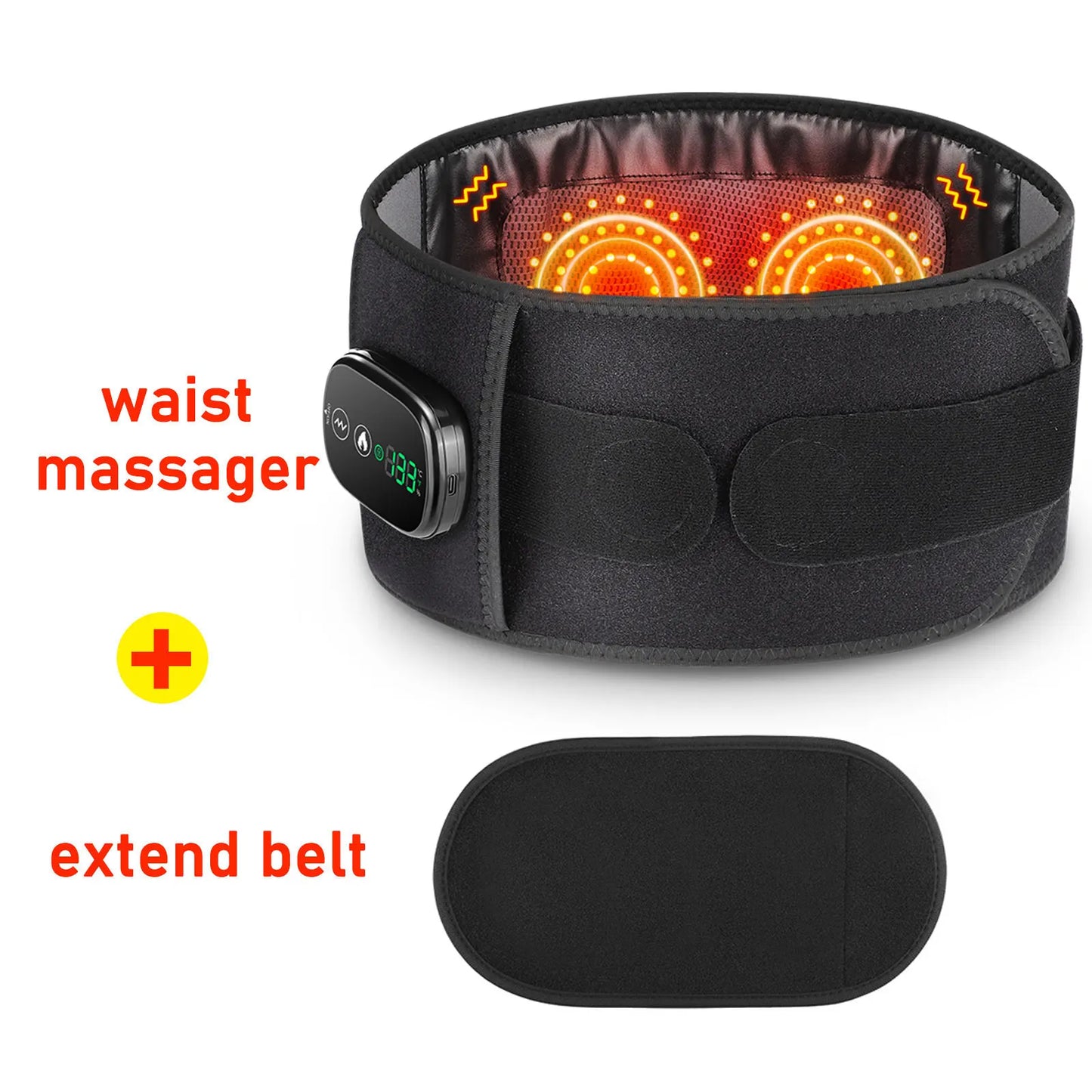 New Upgrade Electric Heating Waist Massager Support Belt Vibration Hot Compress Brace Belt Back Relax 3 Gears Adjustment