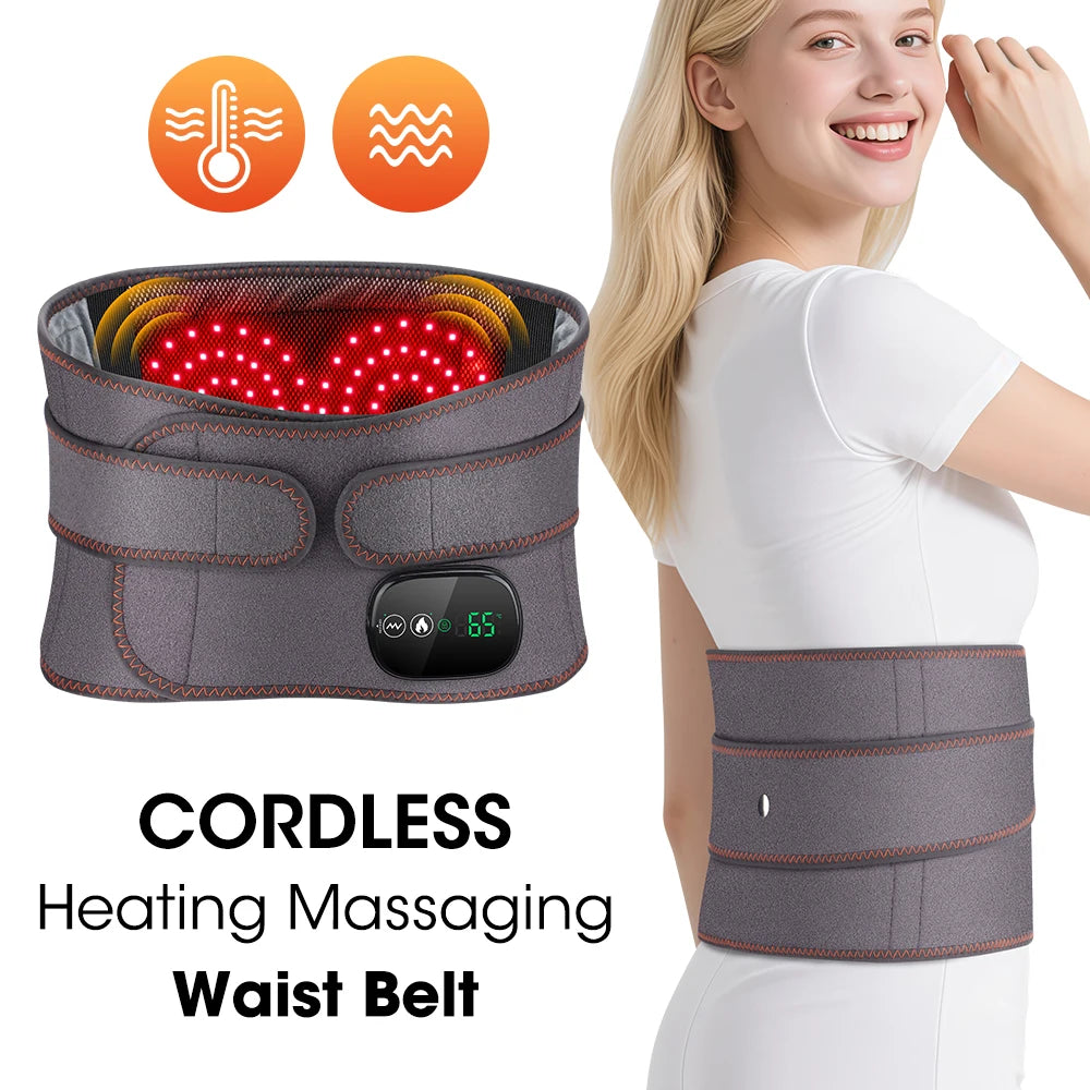 New Upgrade Electric Heating Waist Massager Support Belt Vibration Hot Compress Brace Belt Back Relax 3 Gears Adjustment